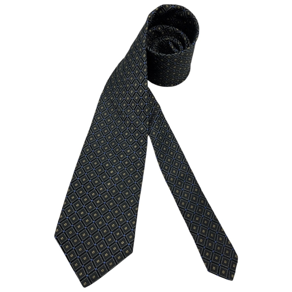 🆕JOHN W. NORDSTROM Gray/Beige/Blue Geometric Silk LUXURY Tie USA